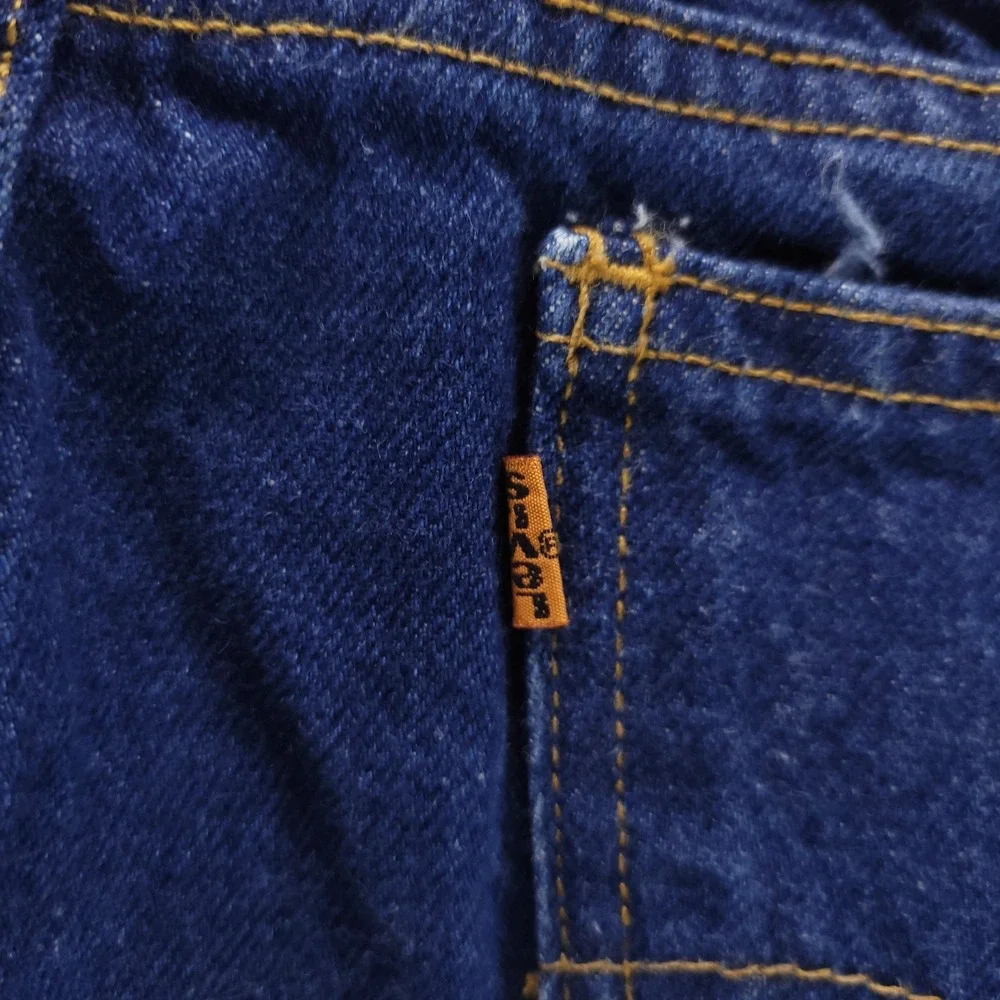 VTG Levis 505 Jeans Mens 36x34 Blue Straight Dark Wash Orange Tab 90s
